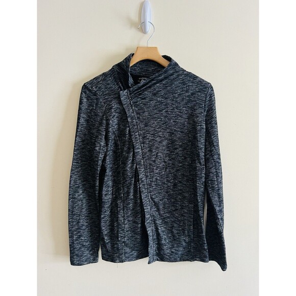 GH Bass & Co Womens M Full Zip‎ Jacket Heathered Front Pocket Gray Lightweight - Picture 1 of 4